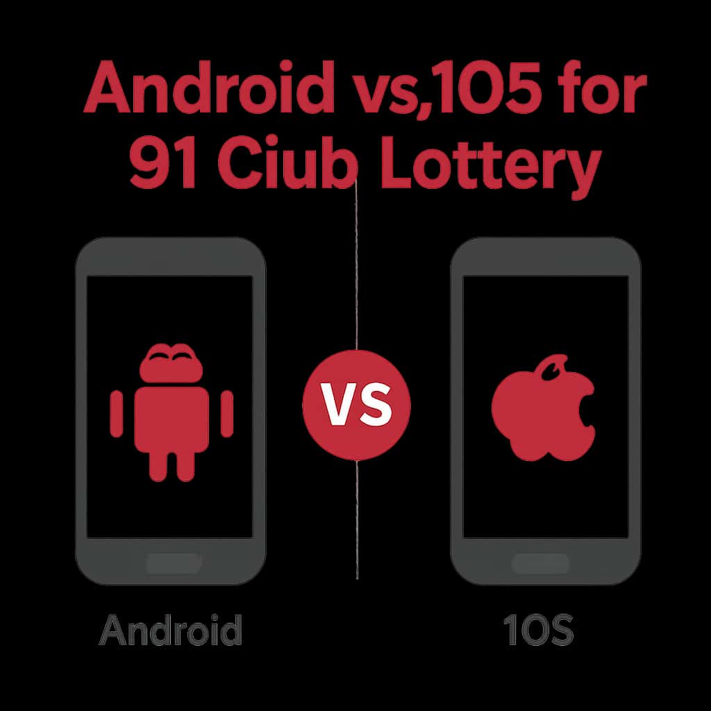 Diagram illustrating key differences between Android and iOS for 91 Club Lottery