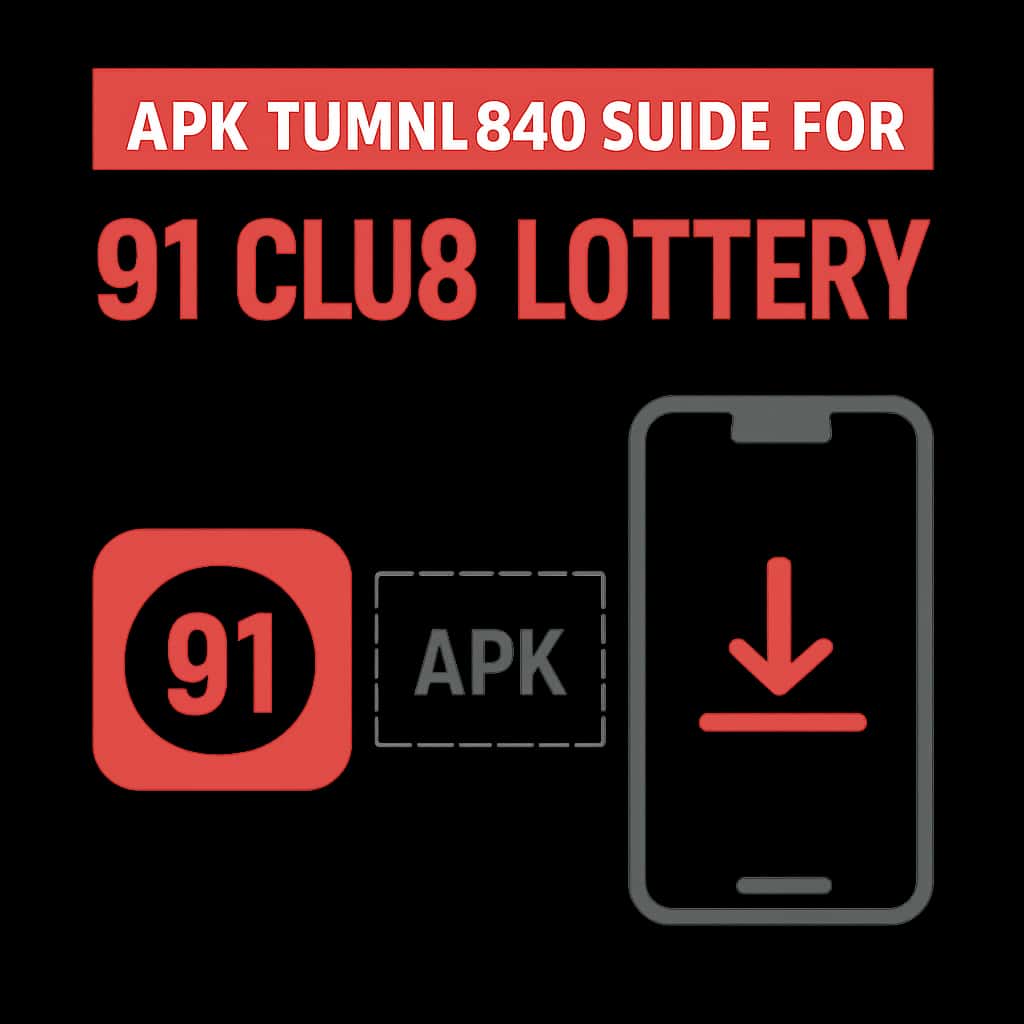 Diagram illustrating installation steps for the APK Download Guide for 91 Club Lottery.