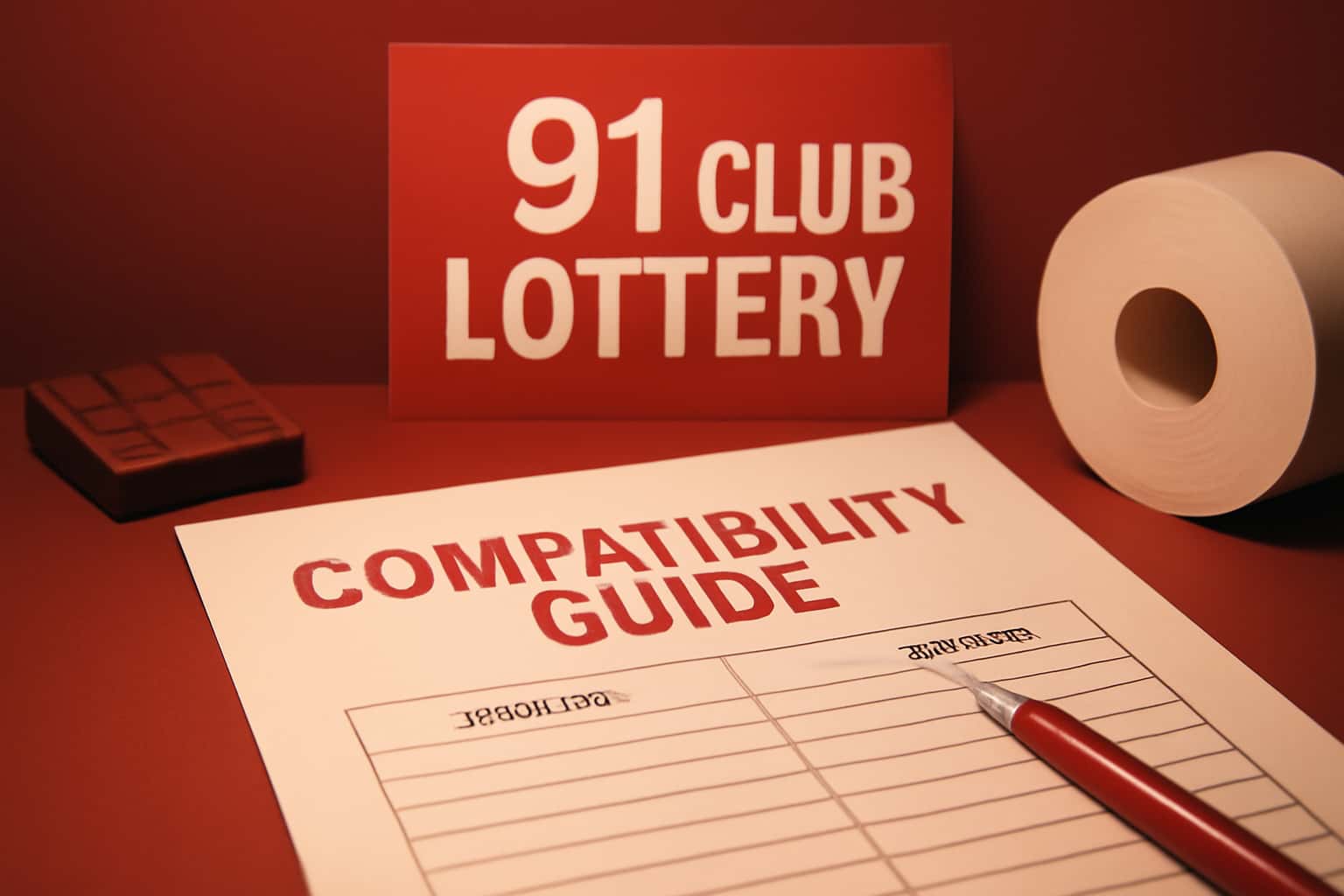 A compatibility guide for the 91 Club Lottery app displayed in a professional context.