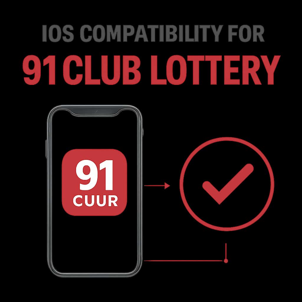 Diagram detailing the installation process for iOS compatibility of the 91 Club Lottery app.