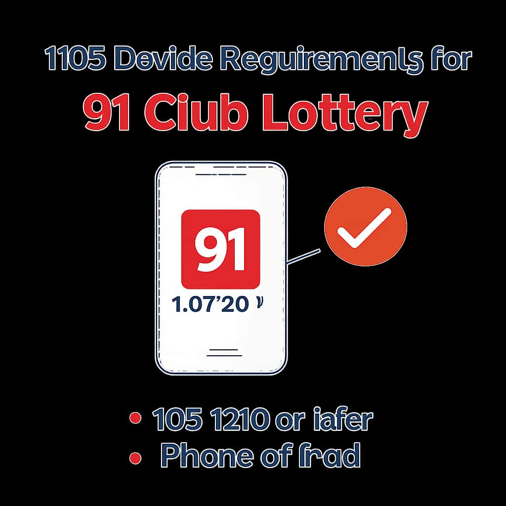 Diagram illustrating iOS Device Requirements for 91 Club Lottery.