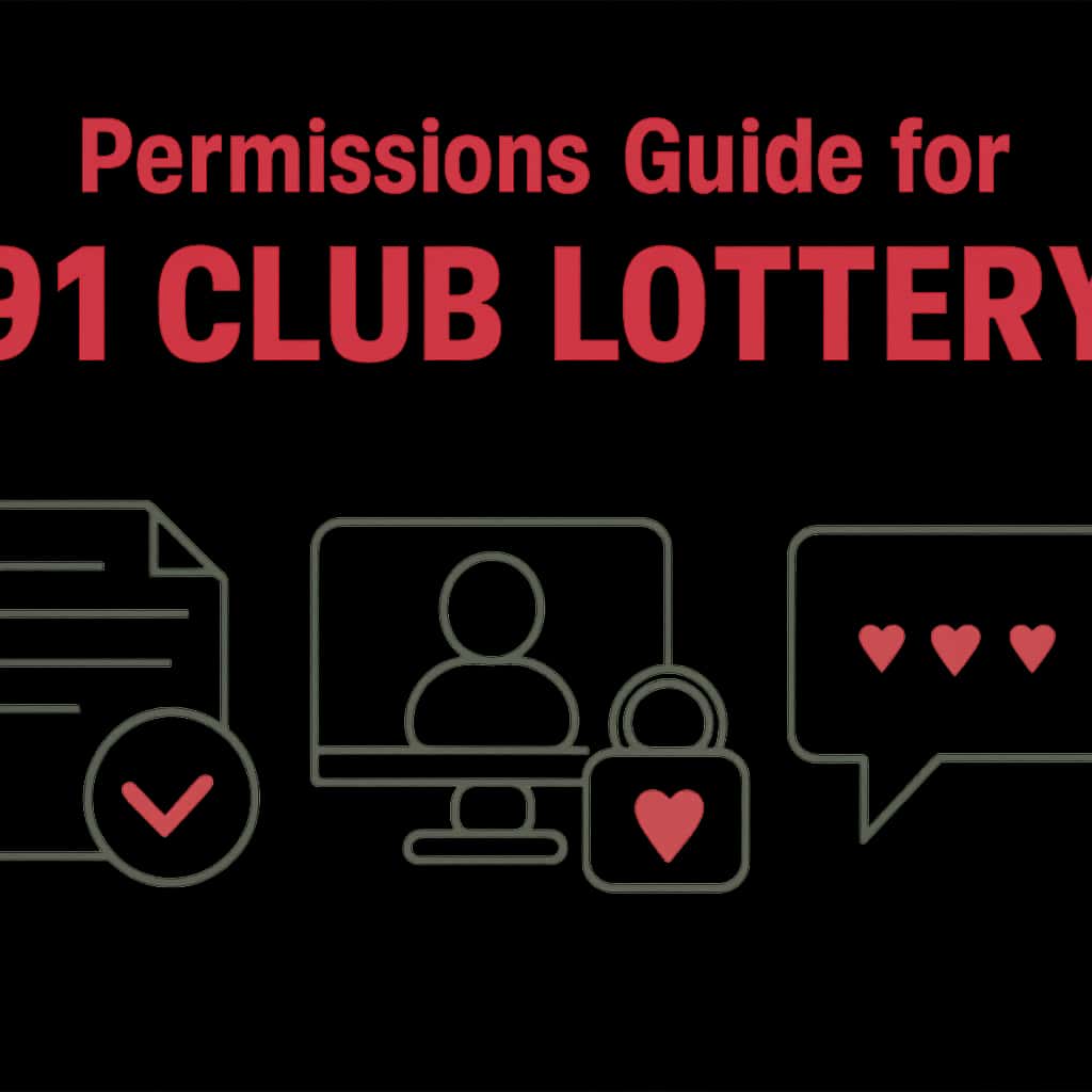 Illustration explaining necessary permissions for the 91 Club Lottery app.