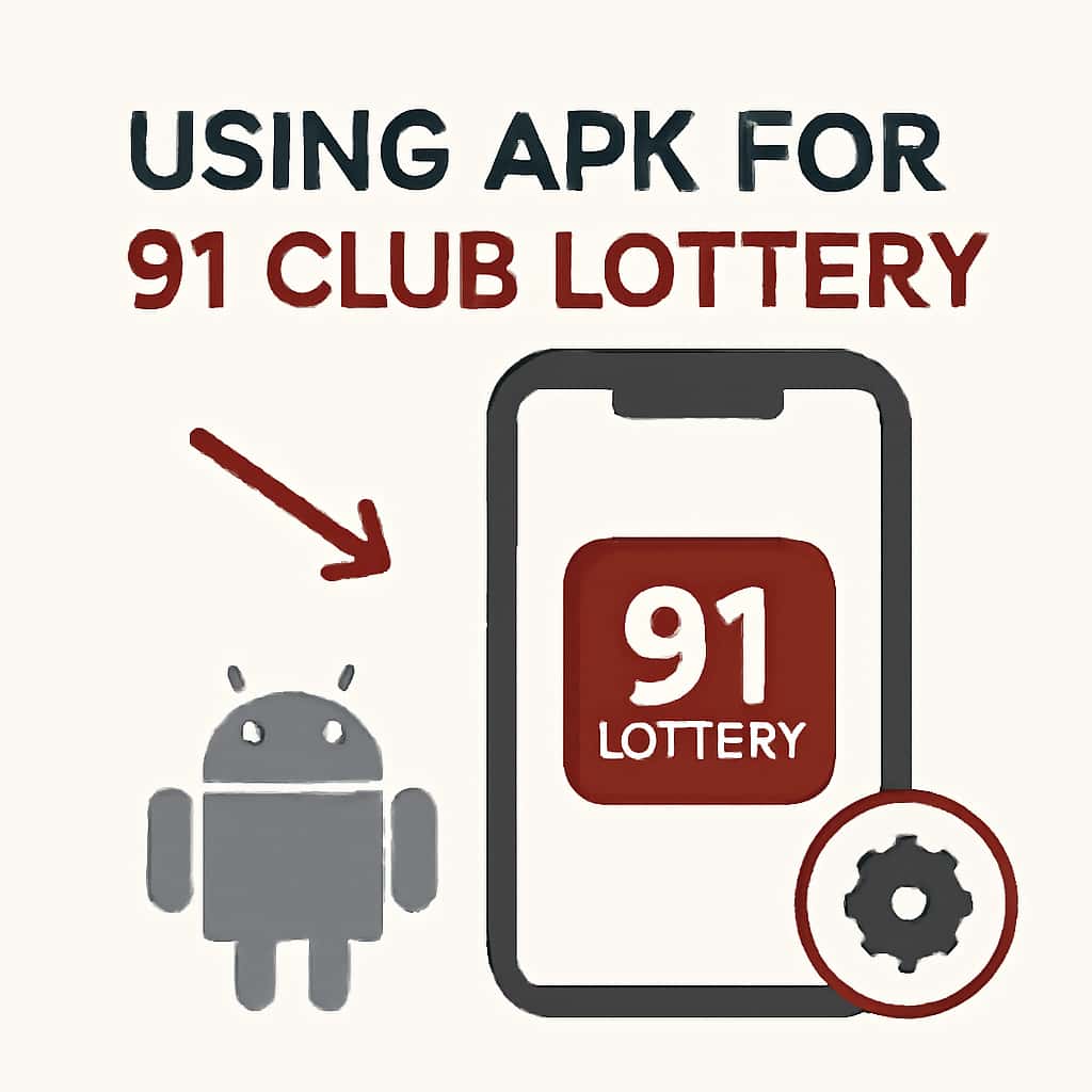 Illustration explaining APK usage for 91 Club Lottery.