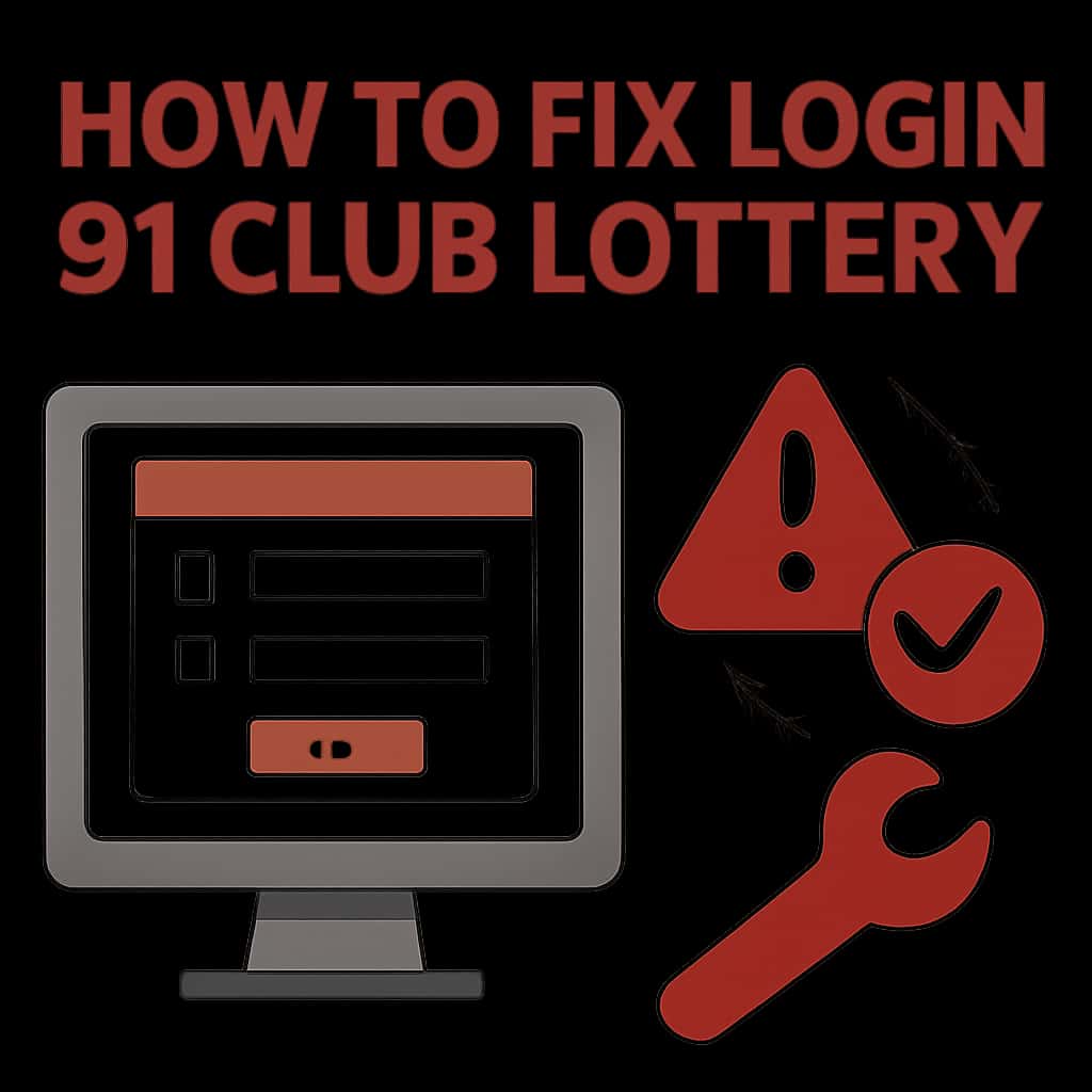 An educational diagram illustrating the login process for 91 Club Lottery.