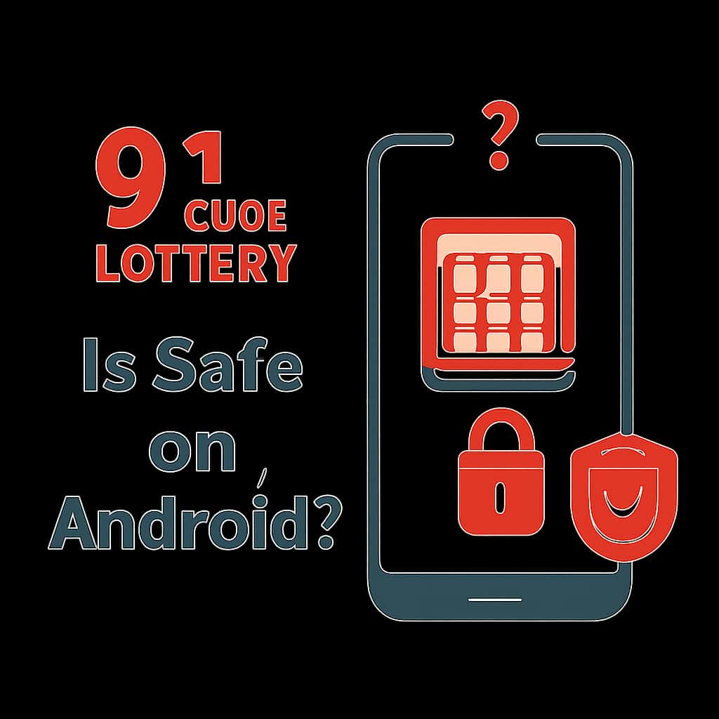 Illustration depicting installation and safety measures for the 91 Club Lottery app.