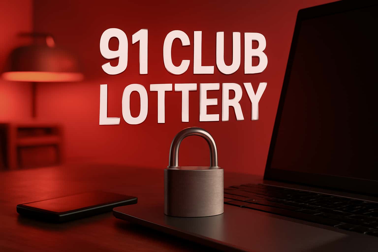 Informative scene illustrating the security aspects of the 91 Club Lottery account.